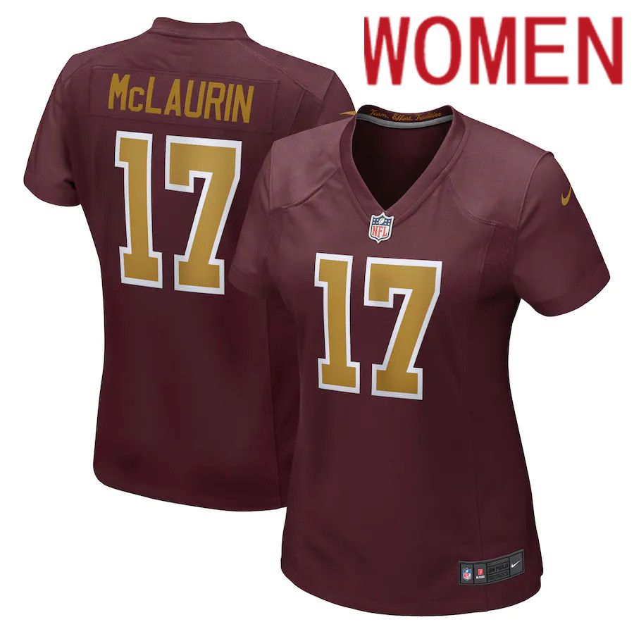 Women Washington Redskins 17 Terry McLaurin Nike Burgundy Alternate Game NFL Jersey